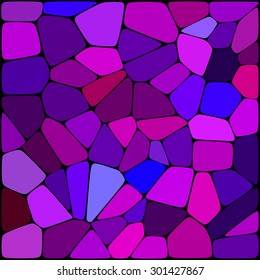abstract background consisting of pink, purple, blue geometrical shapes with thick black borders, vector illustration