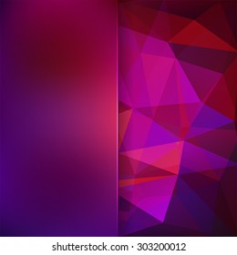 abstract background consisting of pink, purple triangles and matt  glass, vector illustration