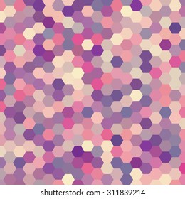 abstract background consisting of pink, purple, violet hexagons, vector illustration