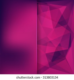 abstract background consisting of pink, purple  triangles and matt  glass, vector illustration