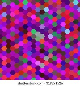 abstract background consisting of pink, purple, green hexagons, vector illustration