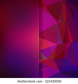 abstract background consisting of pink, purple, blue triangles and matt  glass, vector illustration