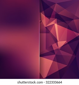 abstract background consisting of pink, purple, orange  triangles and matt  glass, vector illustration