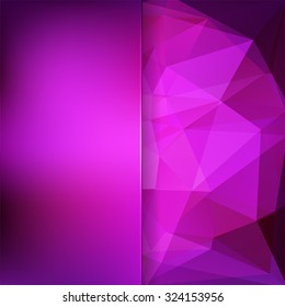 abstract background consisting of pink, purple triangles and matt  glass, vector illustration