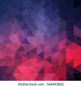 Abstract background consisting of pink, purple triangles. Geometric design for business presentations or web template banner flyer. Vector illustration.