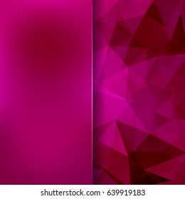 Abstract background consisting of pink, purple triangles. Geometric design for business presentations or web template banner flyer. Vector illustration
