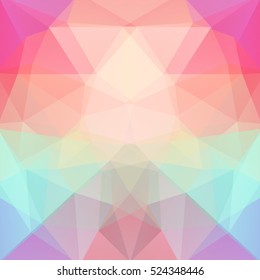 Abstract background consisting of pink, red, green, purple  triangles.  Geometric design for business presentations or web template banner flyer. Vector illustration