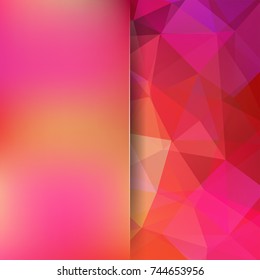 Abstract background consisting of pink, red, orange triangles. Geometric design for business presentations or web template banner flyer. Vector illustration