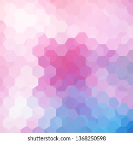 Abstract background consisting of pink, white, blue hexagons. Geometric design for business presentations or web template banner flyer. Vector illustration