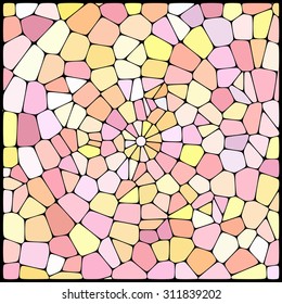 abstract background consisting of pink, white, yellow geometrical shapes, vector illustration