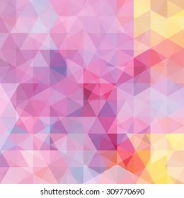 abstract background consisting of pink, yellow triangles, vector illustration