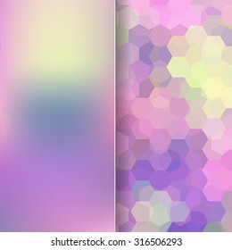 abstract background consisting of pink, yellow hexagons, vector illustration