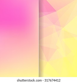 abstract background consisting of pink, yellow triangles and matt  glass, vector illustration