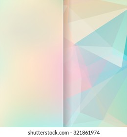 abstract background consisting of pink, yellow, blue triangles and matt  glass, vector illustration