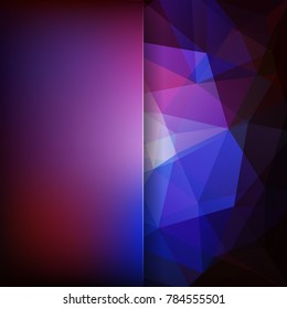 Abstract background consisting of purple, blue triangles. Geometric design for business presentations or web template banner flyer. Vector illustration