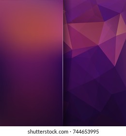 Abstract background consisting of purple, brown triangles. Geometric design for business presentations or web template banner flyer. Vector illustration