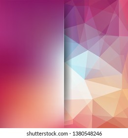 Abstract background consisting of purple, orange triangles. Geometric design for business presentations or web template banner flyer. Vector illustration