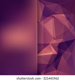 abstract background consisting of purple, orange, brown   triangles and matt  glass, vector illustration