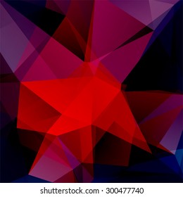  abstract background consisting of red, black, purple triangles, vector illustration