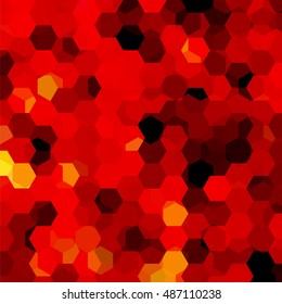 Abstract background consisting of red, black hexagons. Geometric design for business presentations or web template banner flyer. Vector illustration
