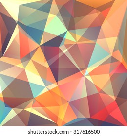 abstract background consisting of red, green, brown triangles, vector illustration