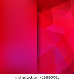 Abstract background consisting of red, pink triangles. Geometric design for business presentations or web template banner flyer. Vector illustration