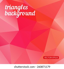 Abstract background consisting of red and pink triangles, vector illustration