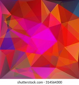 abstract background consisting of red, pink, orange triangles, vector illustration