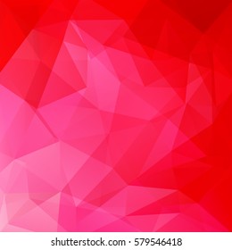 Abstract background consisting of red, pink triangles. Geometric design for business presentations or web template banner flyer. Vector illustration