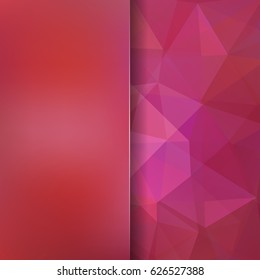 Abstract background consisting of red, pink, purple triangles. Geometric design for business presentations or web template banner flyer. Vector illustration