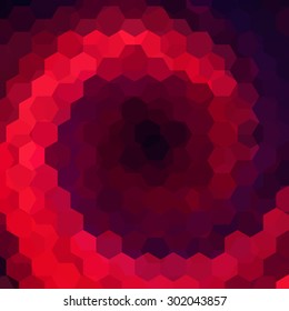 abstract background consisting of red, purple, black hexagons, vector illustration