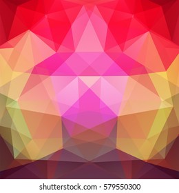 Abstract background consisting of red, yellow, brown  triangles. Geometric design for business presentations or web template banner flyer. Vector illustration