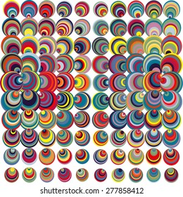 Abstract background consisting of repetitive elements of different sizes and colors