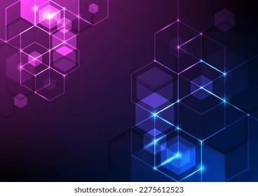 Fondo abstracto compuesto por un conjunto de células hexagonales. Experiencia empresarial en tecnología de la comunicación de la innovación moderna. Vector de ilustración de fondo.