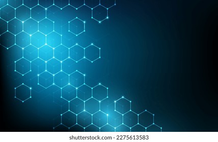 Fondo abstracto compuesto por un conjunto de células hexagonales. Experiencia empresarial en tecnología de la comunicación de la innovación moderna. Vector de ilustración de fondo.