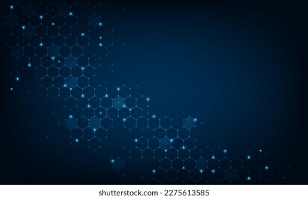 Fondo abstracto compuesto por un conjunto de células hexagonales. Experiencia empresarial en tecnología de la comunicación de la innovación moderna. Vector de ilustración de fondo.