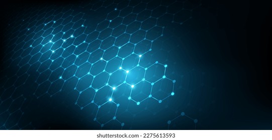 Fondo abstracto compuesto por un conjunto de células hexagonales. Experiencia empresarial en tecnología de la comunicación de la innovación moderna. Vector de ilustración de fondo.