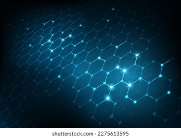 Abstrakter Hintergrund, bestehend aus einem Satz von hexagonalen Zellen. Moderne Innovations-Kommunikationstechnologie, geschäftlicher Hintergrund. Hintergrundgrafik, Vektorgrafik.