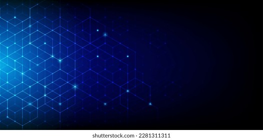 Abstrakter Hintergrund, bestehend aus einem Satz von hexagonalen Zellen. Moderne Innovations-Kommunikationstechnologie, geschäftlicher Hintergrund. Hintergrundgrafik, Vektorgrafik.