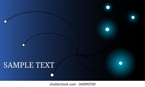 Abstract background consisting of smooth curves with glowing circles at the end