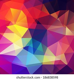 abstract background consisting of triangles. Colorful background. Rainbow colors. 