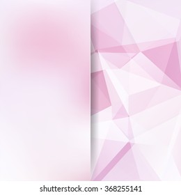 Abstract background consisting of triangles. Geometric design for business presentations or web template banner flyer.  Vector illustration. Pink, white colors. 