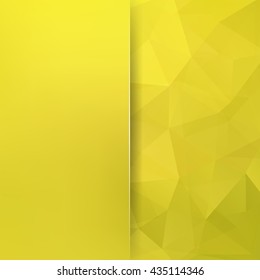 Abstract background consisting of triangles. Geometric design for business presentations or web template banner flyer. Vector illustration. Yellow color. 