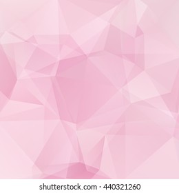 Abstract background consisting of triangles. Geometric design for business presentations or web template banner flyer. Vector illustration. Pink, white colors. 
