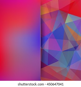 Abstract background consisting of triangles. Geometric design for business presentations or web template banner flyer. Vector illustration. Colorful background. Pink, red, blue colors. 