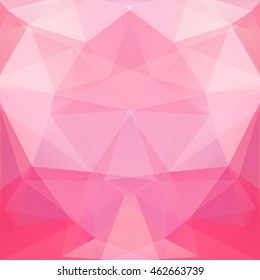Abstract background consisting of triangles. Geometric design for business presentations or web template banner flyer. Vector illustration. Pink color. 