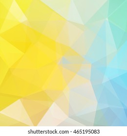 Abstract background consisting of triangles. Geometric design for business presentations or web template banner flyer. Vector illustration.  Yellow, white, blue colors. 