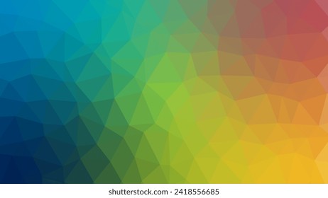 Abstract background consisting of triangles. Rainbow color gradient  vector illustration