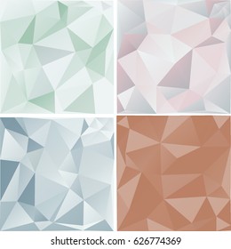 Abstract  background consisting of triangles. Vector illustration art set