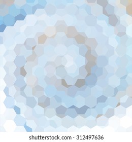 abstract background consisting of white, blue, gray hexagons, vector illustration